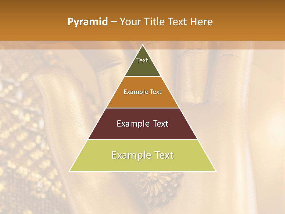 A Golden Hand With A Flower On It PowerPoint Template