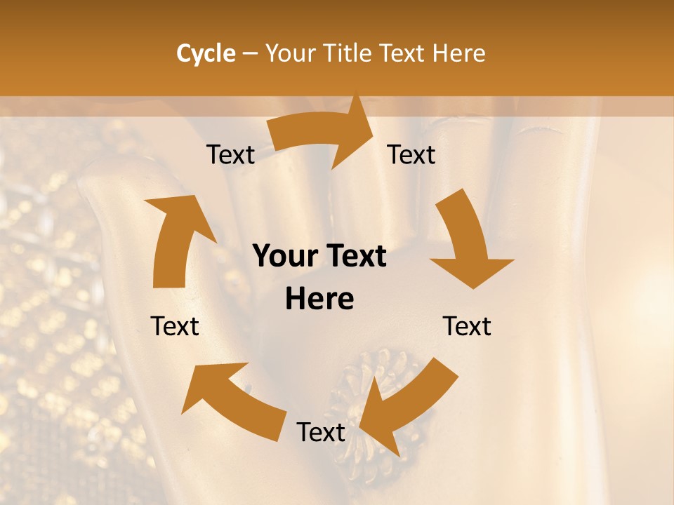 A Golden Hand With A Flower On It PowerPoint Template