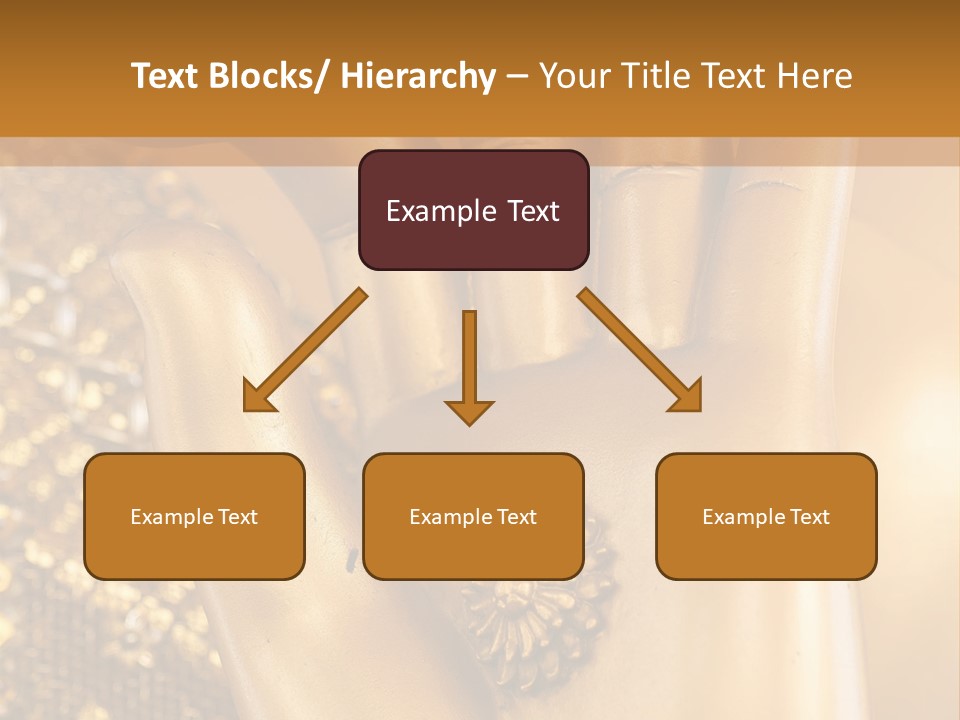 A Golden Hand With A Flower On It PowerPoint Template