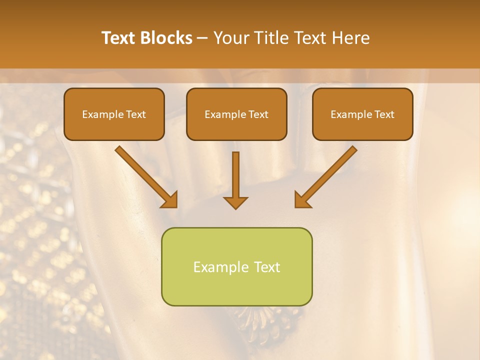 A Golden Hand With A Flower On It PowerPoint Template