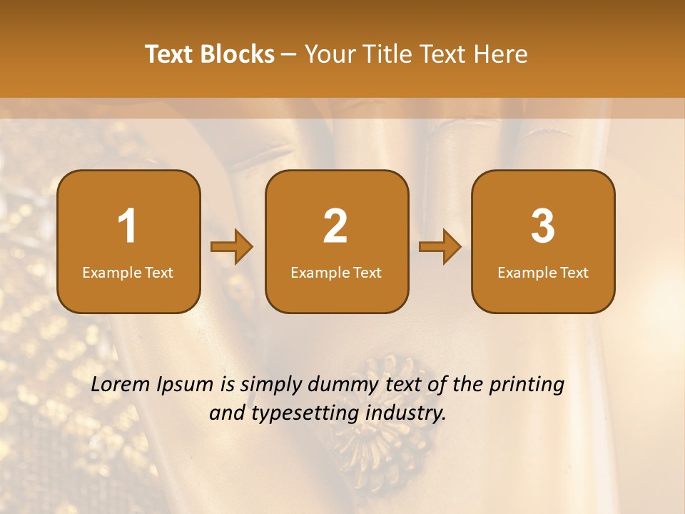 A Golden Hand With A Flower On It PowerPoint Template