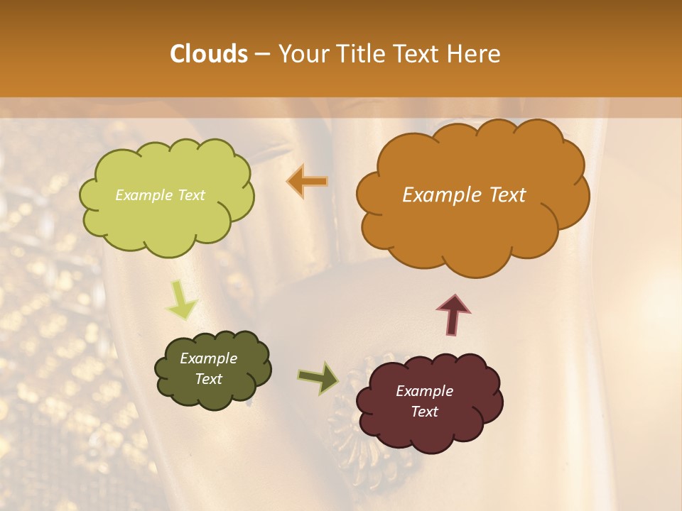 A Golden Hand With A Flower On It PowerPoint Template