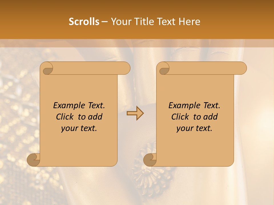 A Golden Hand With A Flower On It PowerPoint Template