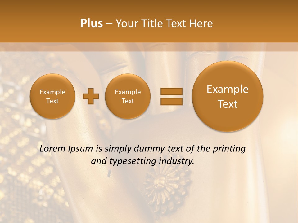 A Golden Hand With A Flower On It PowerPoint Template