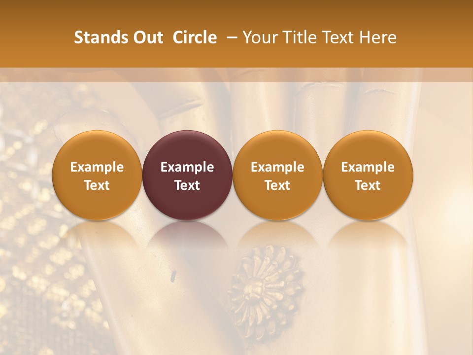 A Golden Hand With A Flower On It PowerPoint Template