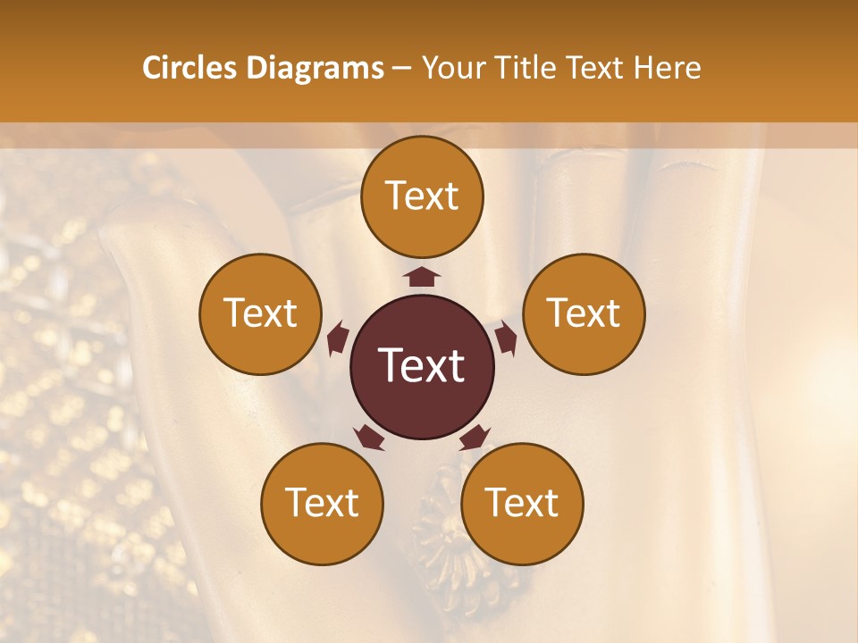 A Golden Hand With A Flower On It PowerPoint Template