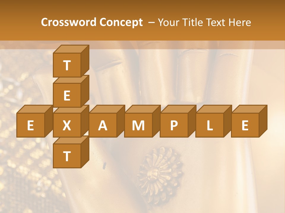 A Golden Hand With A Flower On It PowerPoint Template