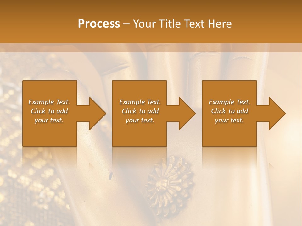 A Golden Hand With A Flower On It PowerPoint Template