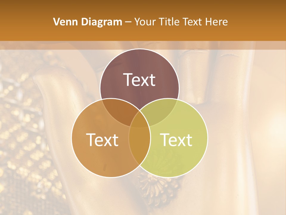 A Golden Hand With A Flower On It PowerPoint Template