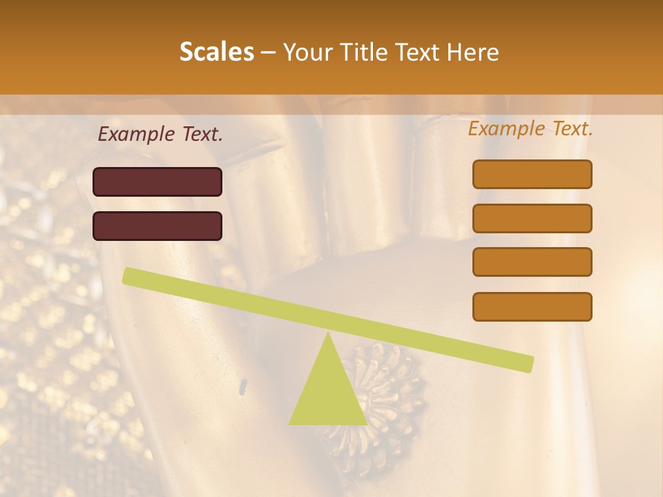 A Golden Hand With A Flower On It PowerPoint Template