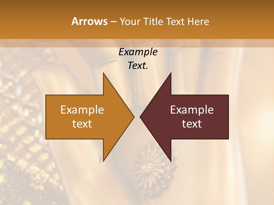 A Golden Hand With A Flower On It PowerPoint Template