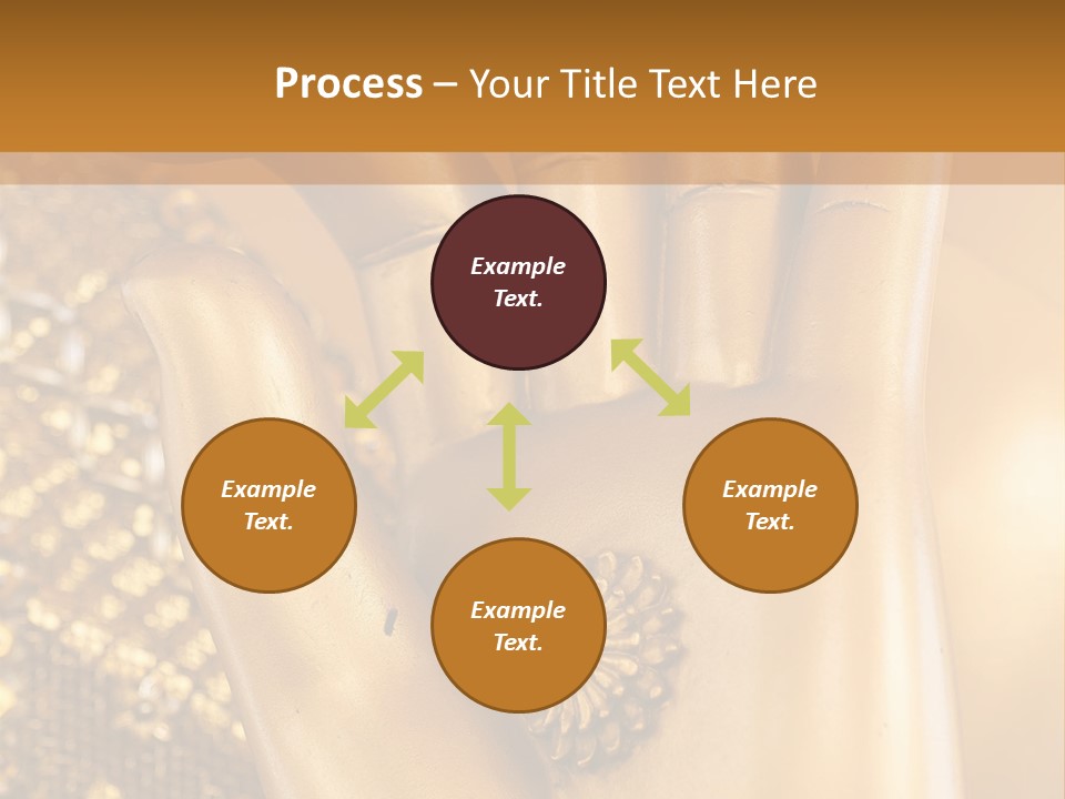 A Golden Hand With A Flower On It PowerPoint Template