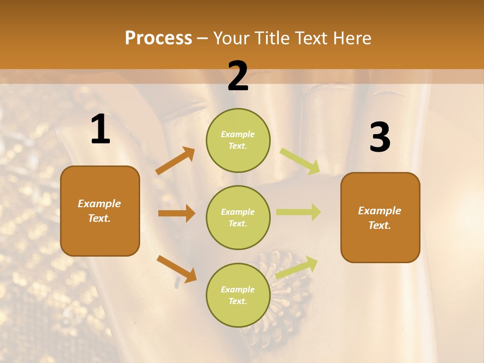 A Golden Hand With A Flower On It PowerPoint Template