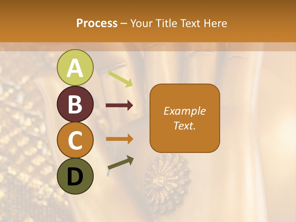 A Golden Hand With A Flower On It PowerPoint Template