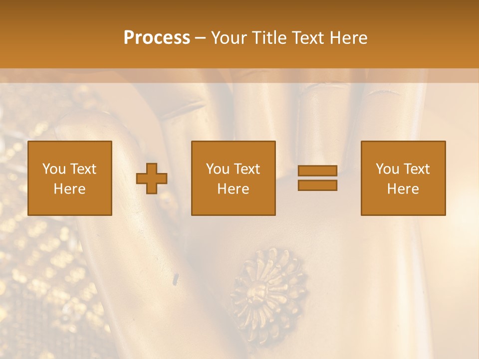 A Golden Hand With A Flower On It PowerPoint Template
