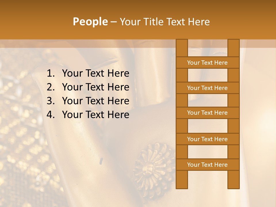 A Golden Hand With A Flower On It PowerPoint Template