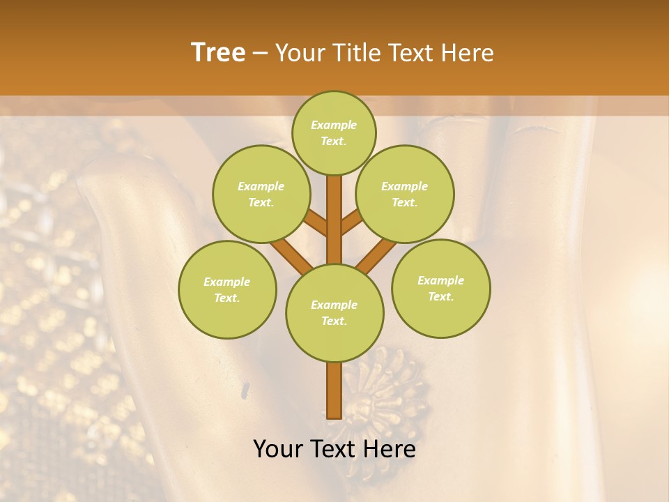 A Golden Hand With A Flower On It PowerPoint Template