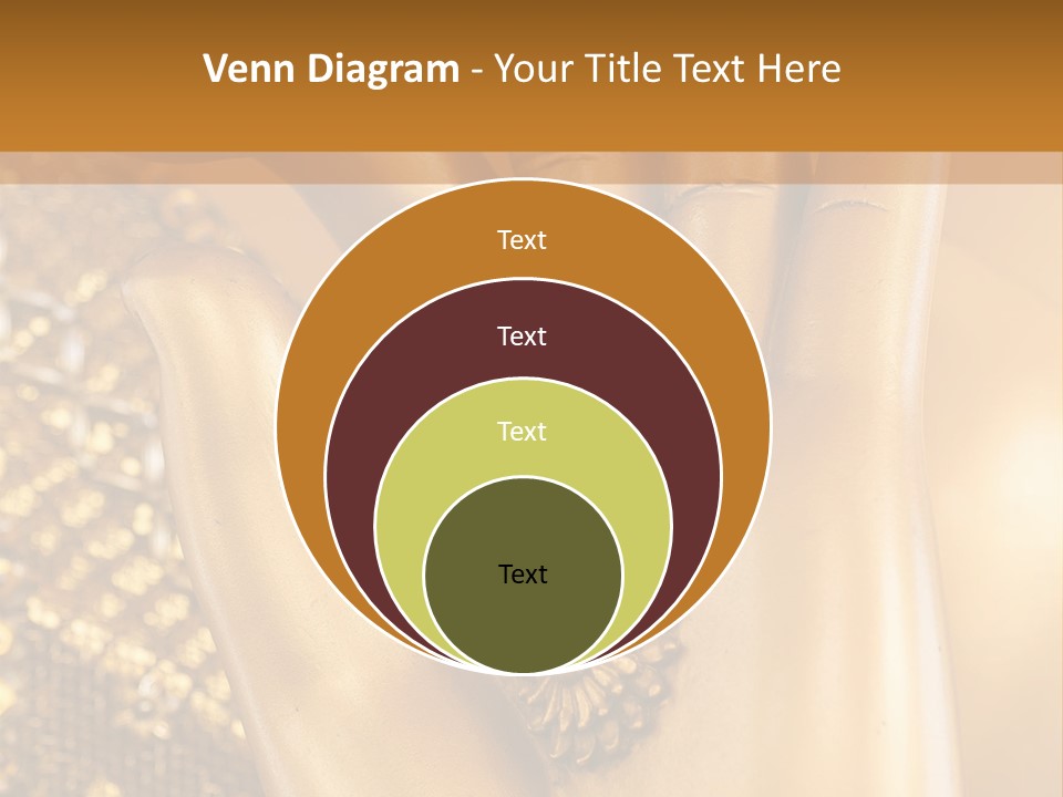 A Golden Hand With A Flower On It PowerPoint Template