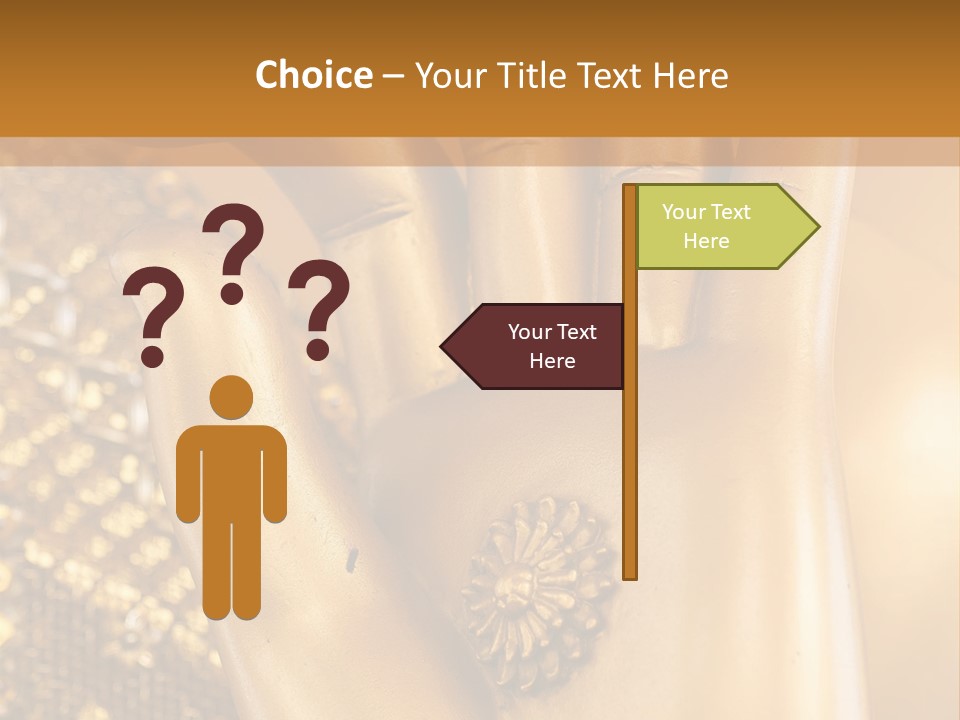 A Golden Hand With A Flower On It PowerPoint Template