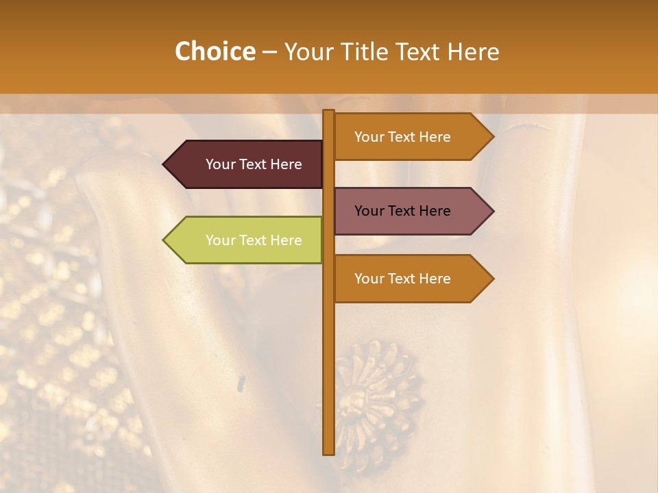 A Golden Hand With A Flower On It PowerPoint Template