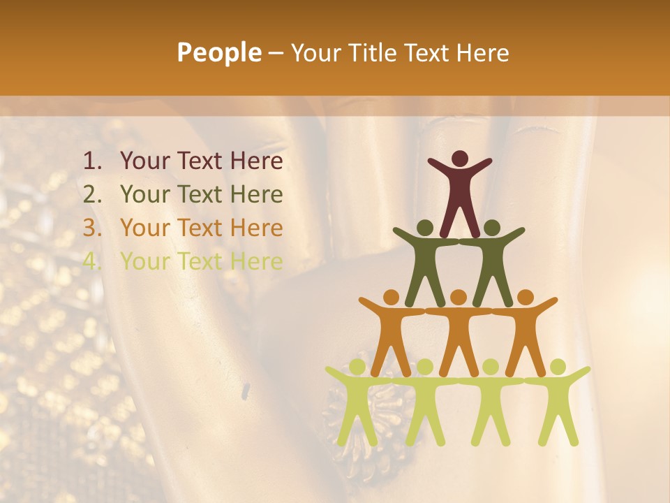 A Golden Hand With A Flower On It PowerPoint Template