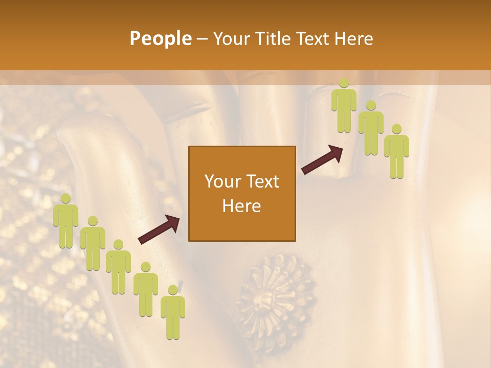 A Golden Hand With A Flower On It PowerPoint Template