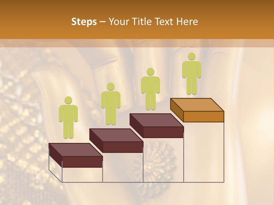 A Golden Hand With A Flower On It PowerPoint Template