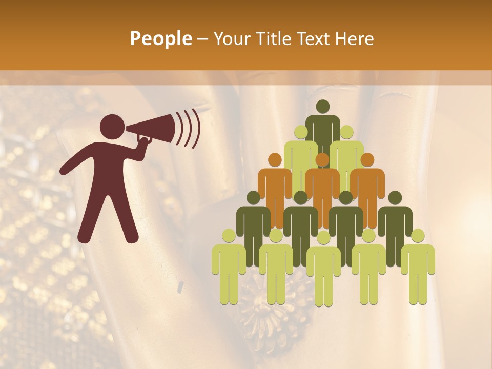 A Golden Hand With A Flower On It PowerPoint Template