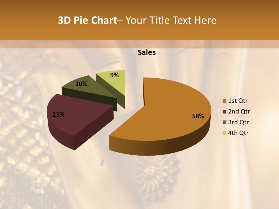 A Golden Hand With A Flower On It PowerPoint Template