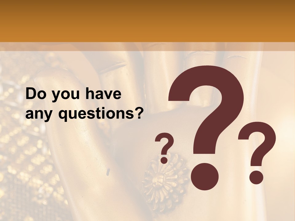 A Golden Hand With A Flower On It PowerPoint Template