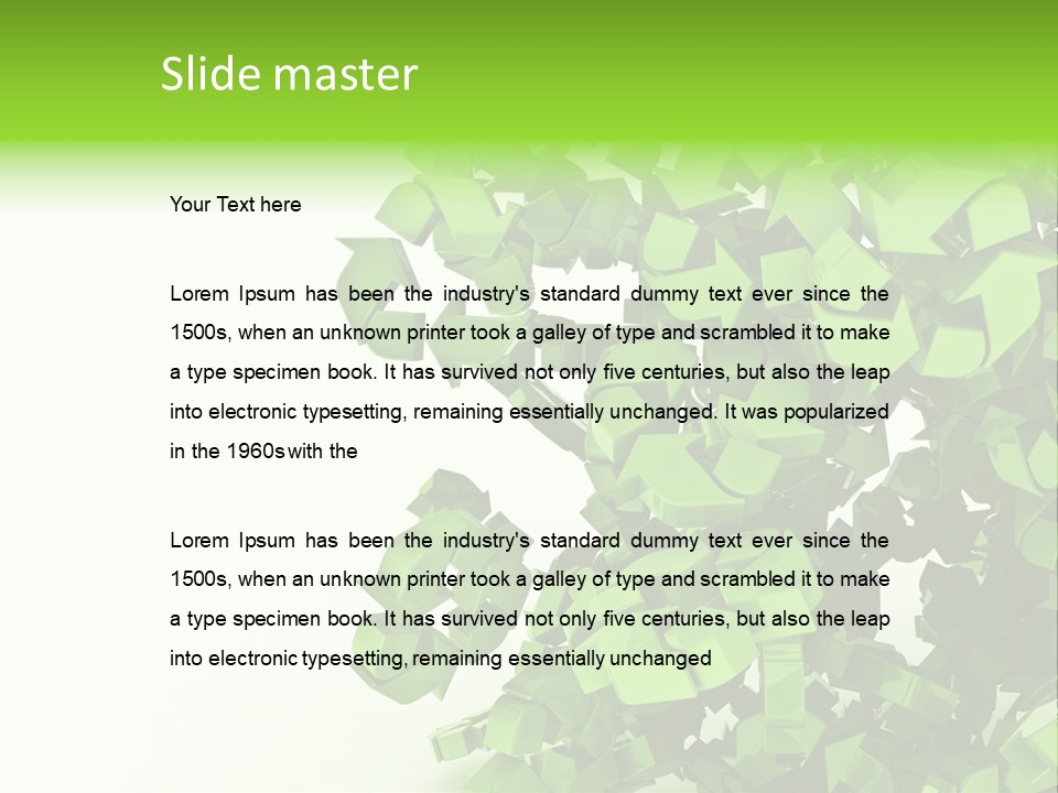 Recycle Symbol Glossy Shiny PowerPoint Template