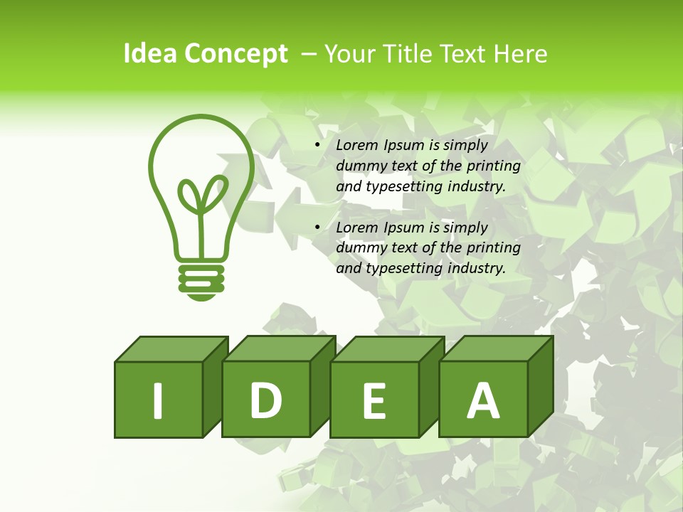 Recycle Symbol Glossy Shiny PowerPoint Template