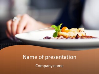 Sitting Breakfast White PowerPoint Template