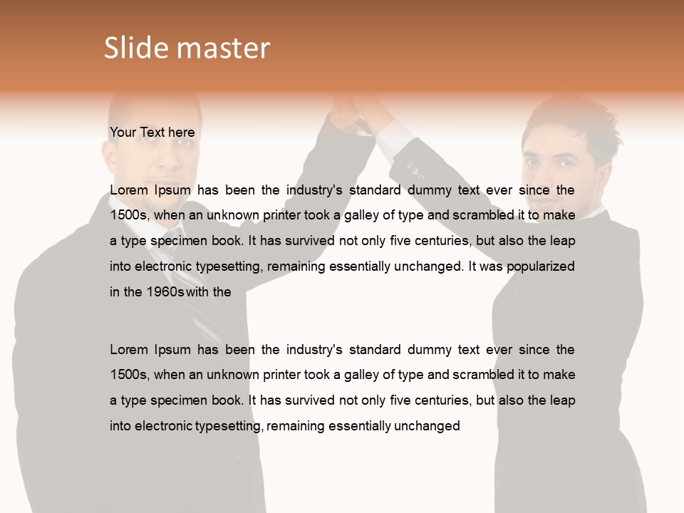 Businessmen Professional Highfive PowerPoint Template