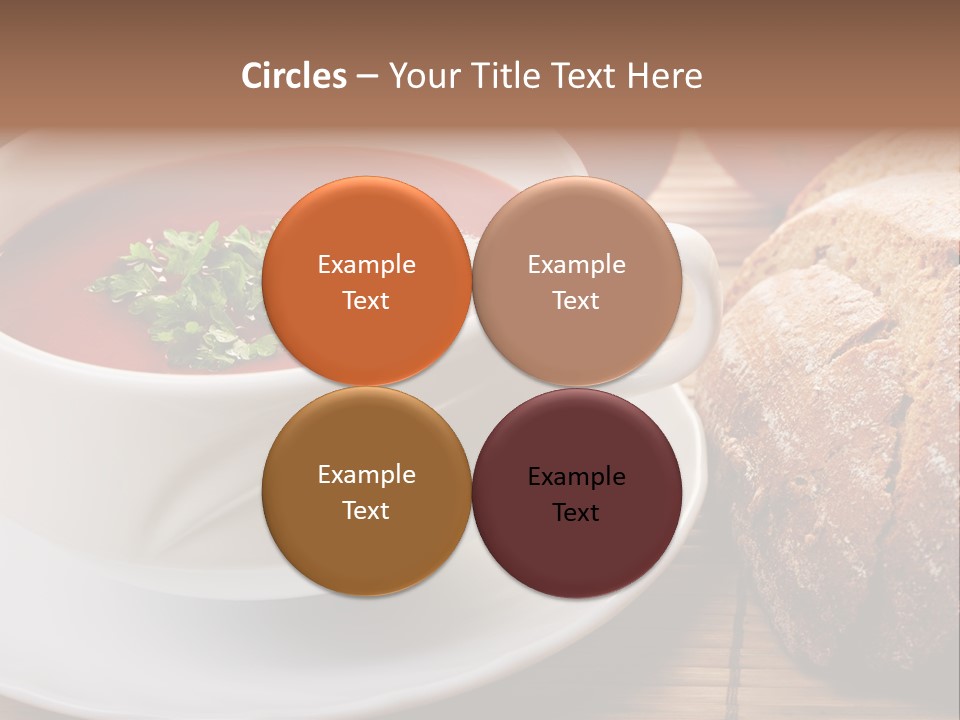 A Bowl Of Tomato Soup Next To A Loaf Of Bread PowerPoint Template