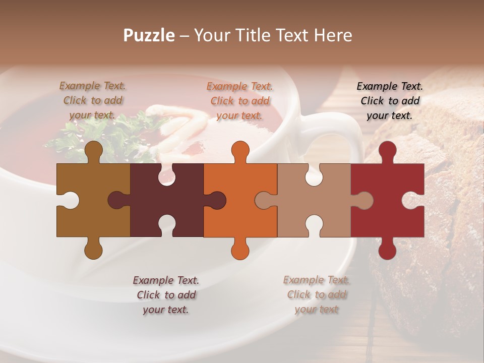 A Bowl Of Tomato Soup Next To A Loaf Of Bread PowerPoint Template