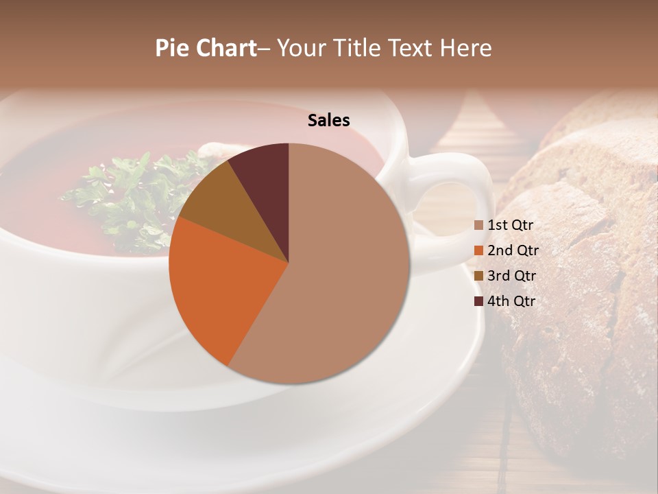 A Bowl Of Tomato Soup Next To A Loaf Of Bread PowerPoint Template