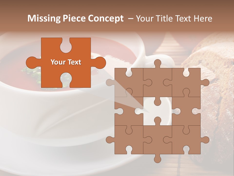 A Bowl Of Tomato Soup Next To A Loaf Of Bread PowerPoint Template