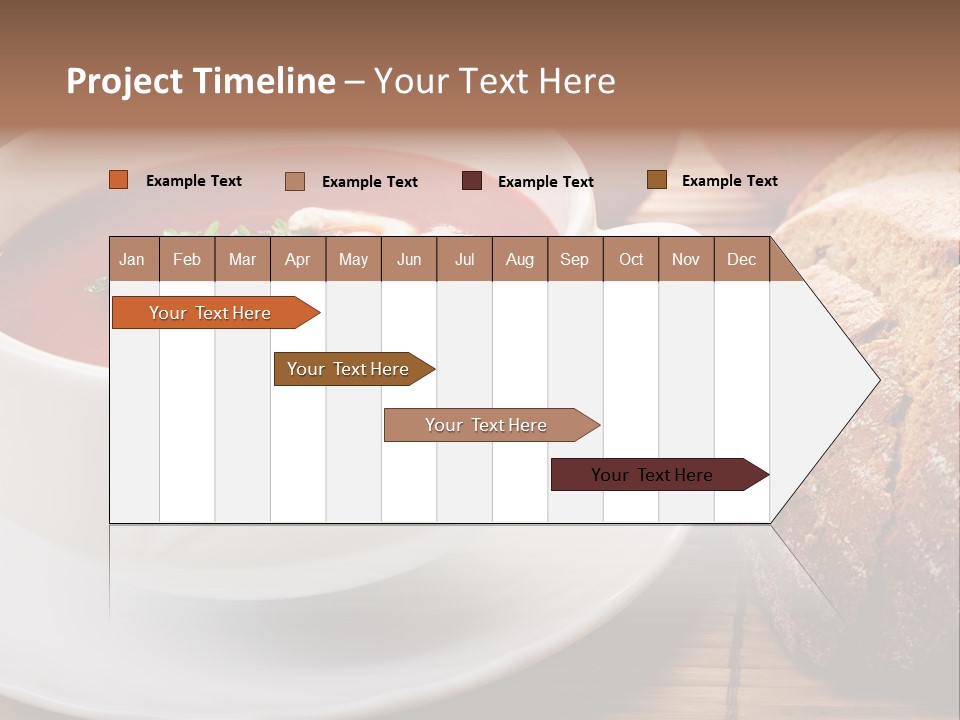 A Bowl Of Tomato Soup Next To A Loaf Of Bread PowerPoint Template