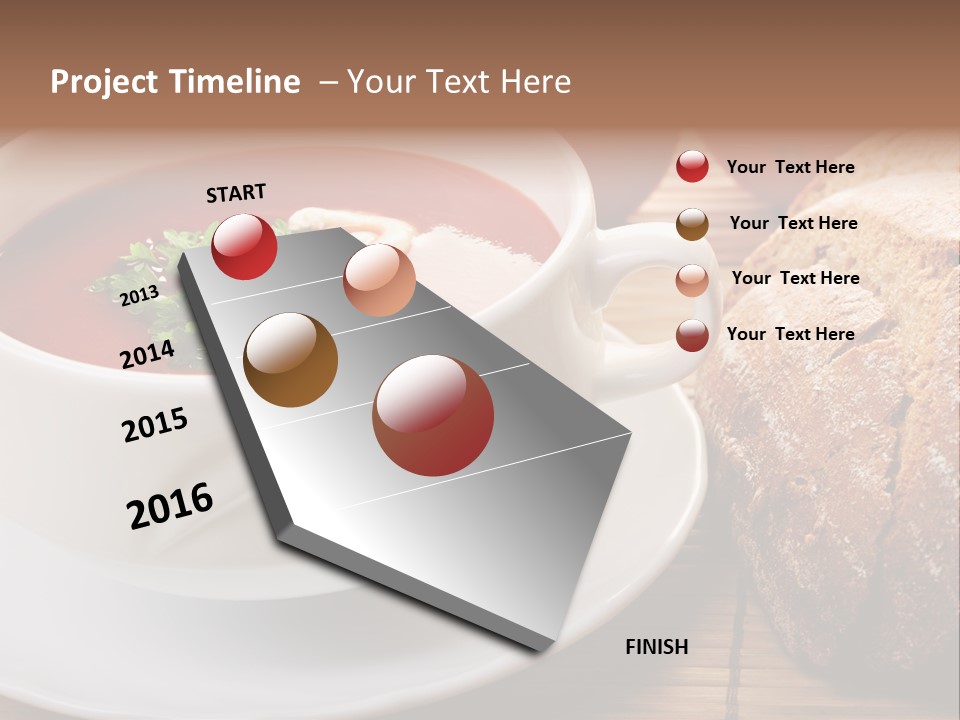 A Bowl Of Tomato Soup Next To A Loaf Of Bread PowerPoint Template