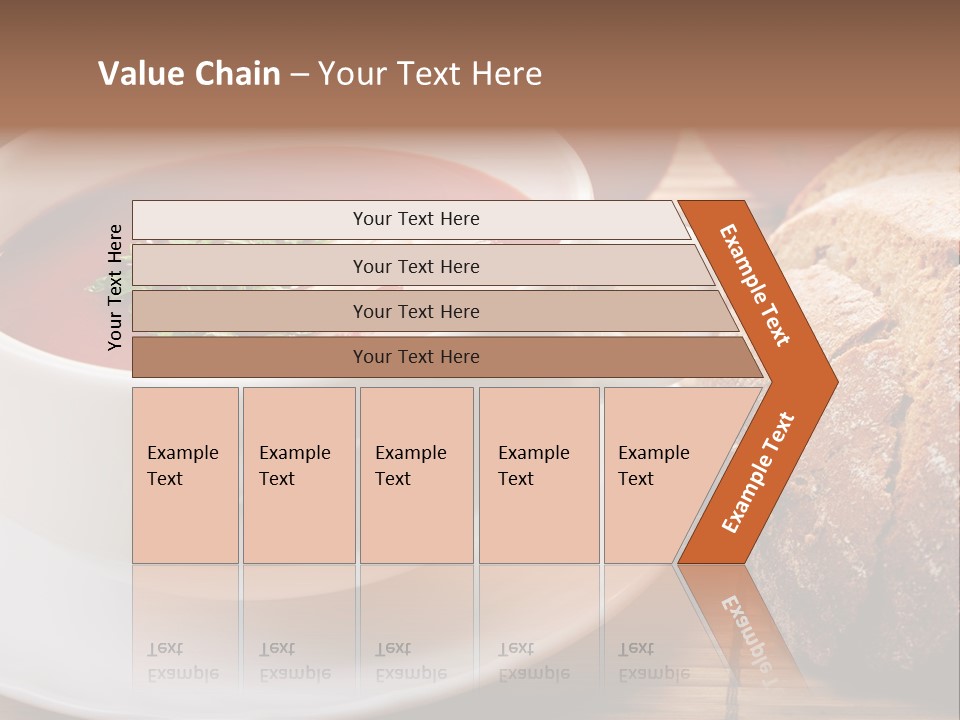 A Bowl Of Tomato Soup Next To A Loaf Of Bread PowerPoint Template