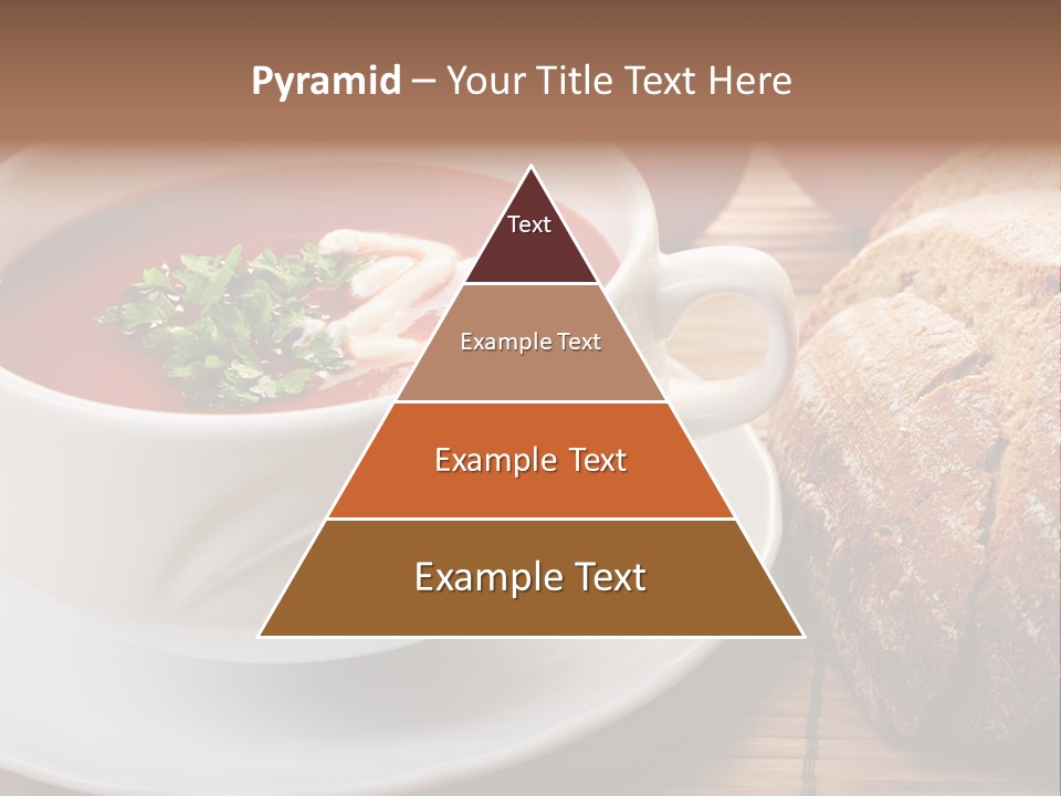 A Bowl Of Tomato Soup Next To A Loaf Of Bread PowerPoint Template