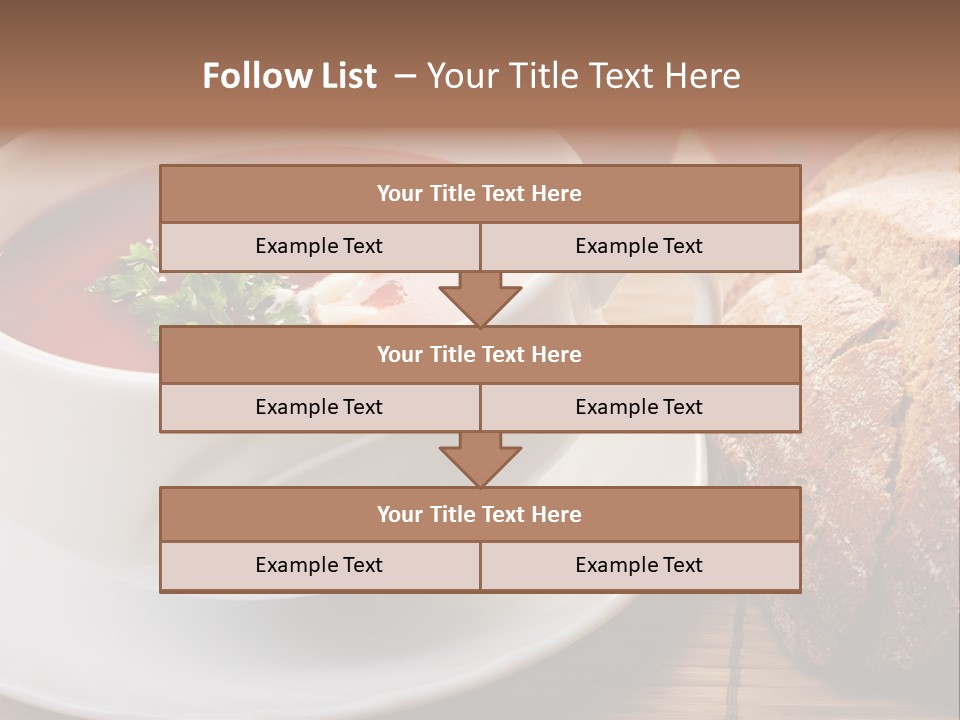 A Bowl Of Tomato Soup Next To A Loaf Of Bread PowerPoint Template