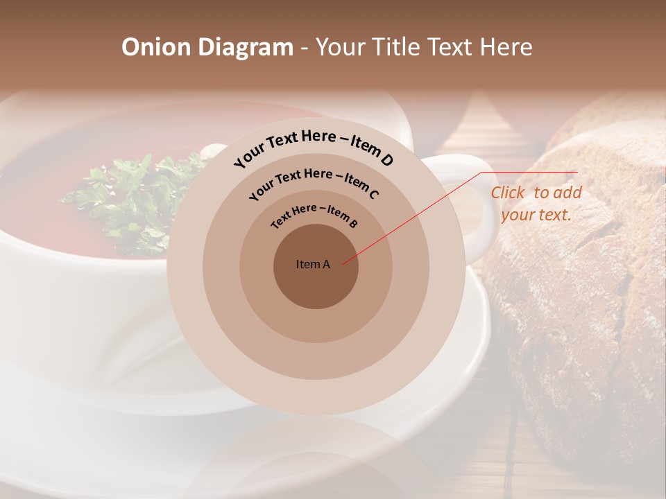 A Bowl Of Tomato Soup Next To A Loaf Of Bread PowerPoint Template