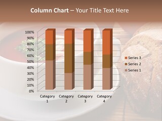 A Bowl Of Tomato Soup Next To A Loaf Of Bread PowerPoint Template