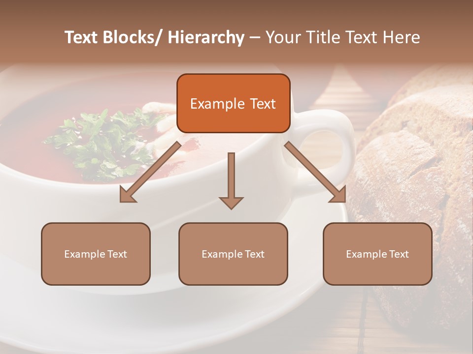 A Bowl Of Tomato Soup Next To A Loaf Of Bread PowerPoint Template