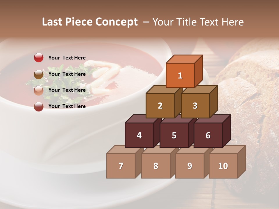 A Bowl Of Tomato Soup Next To A Loaf Of Bread PowerPoint Template