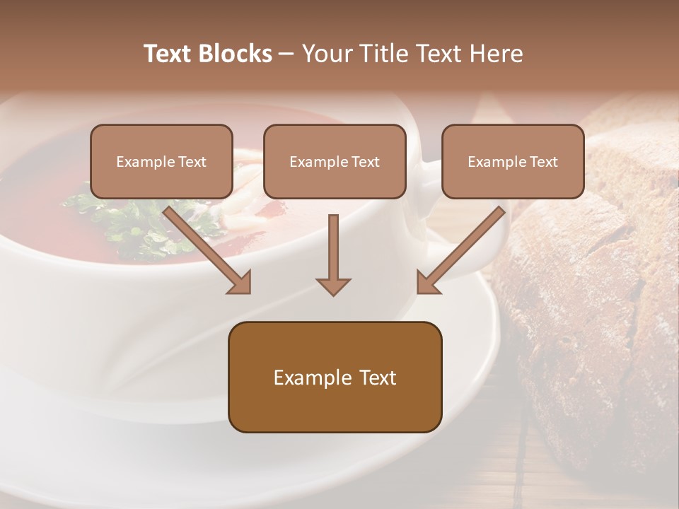 A Bowl Of Tomato Soup Next To A Loaf Of Bread PowerPoint Template