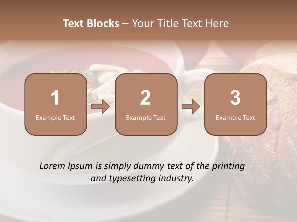 A Bowl Of Tomato Soup Next To A Loaf Of Bread PowerPoint Template