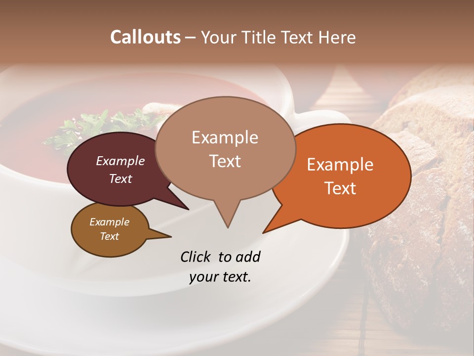 A Bowl Of Tomato Soup Next To A Loaf Of Bread PowerPoint Template